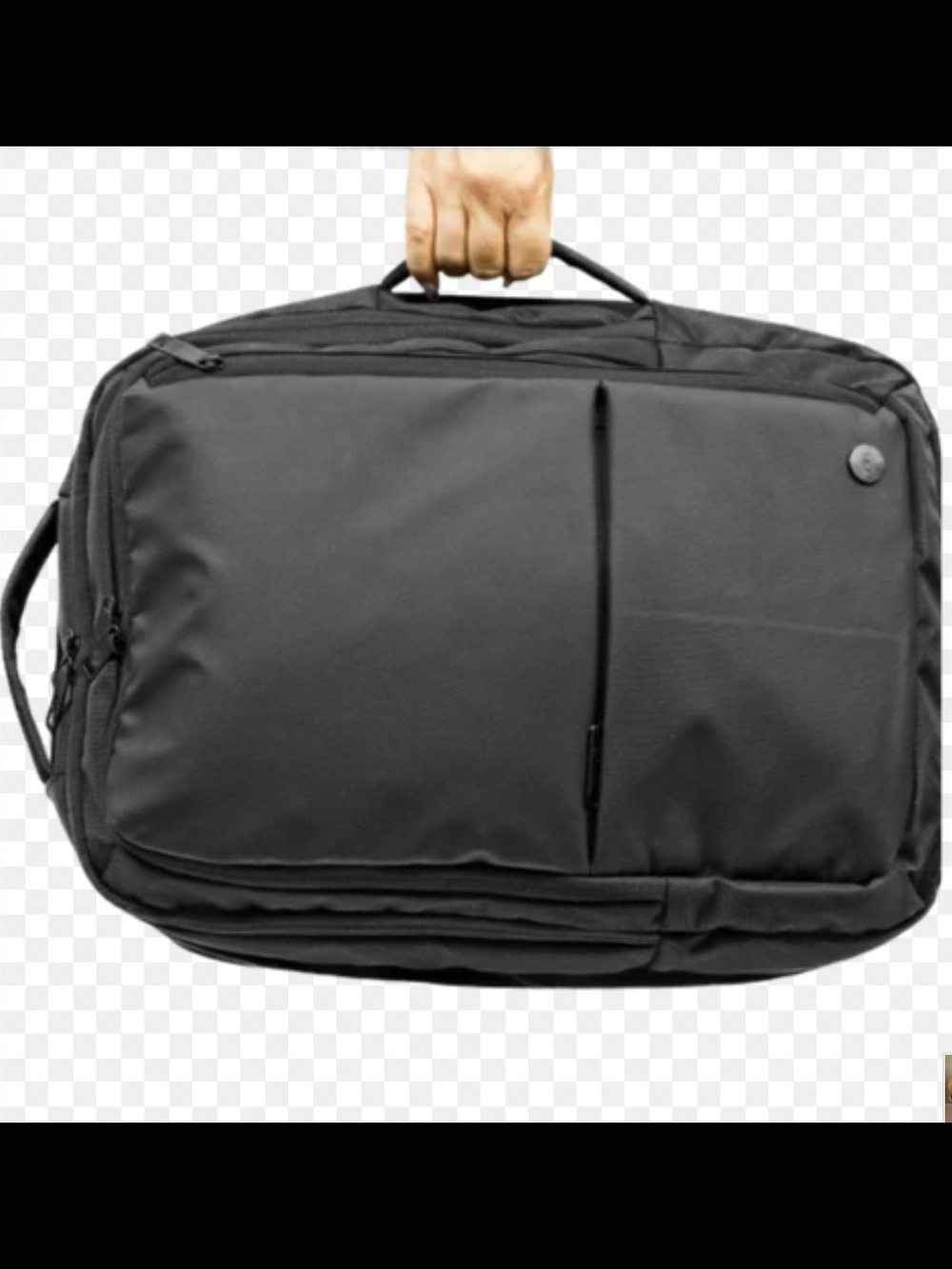 Men's Black Travel Backpack Briefcase - Modern Urban Carry